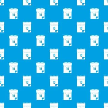 10 date calendar pattern seamless blue Stock Illustration