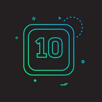 10 Date Calender icon design vector Stock Illustration