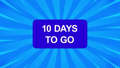 10 days To Go design for event promotion animation isolated on blue background Stock Footage 321478445