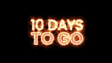 10 days to go fire animation text. Stock Footage 254068851