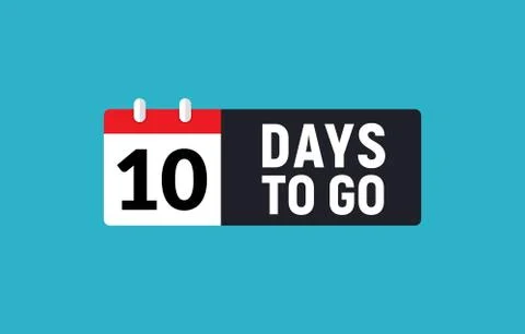 10 days to go last countdown icon. Ten day go sale price offer promo deal timer Illustrazione stock