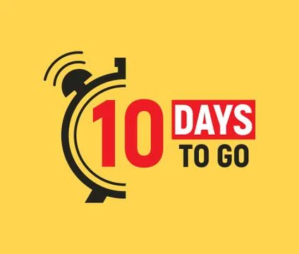 10 days to go last countdown icon. Ten days go sale price offer promo deal timer Stock-Illustration