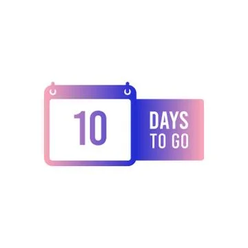 10 days to go last countdown icon. Seven day go , 7 day only. Stock Illustration
