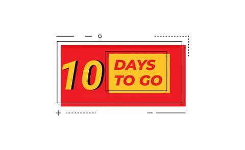 10 days to go last countdown icon. Stock Illustration