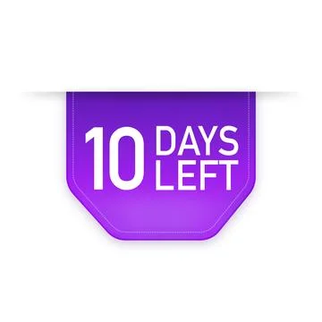 10 Days to go poster in flat style. Vector illustrations for time managment. Stock Illustration