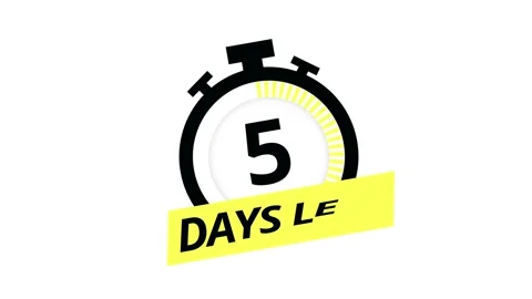 10 Days Left label on white background. Flat icon. Motion graphics. Vidéo 151531914