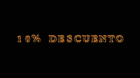 10% descuento fire text effect black background Stock Footage 136499709