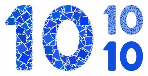 10 digits text Composition Icon of Inequal Elements 스톡 일러스트