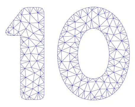 10 Digits Text Polygonal Frame Vector Mesh Illustration 스톡 일러스트