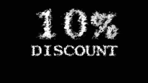 10% discount cloud text effect black isolated background Stock Footage 139639857