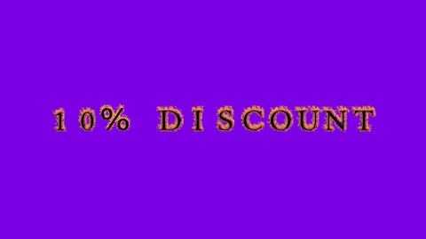 10% discount fire text effect violet background Stock Footage 136314473