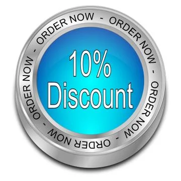 10% Discount - order now Button Stock Illustration