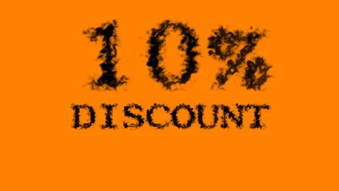10% discount smoke text effect orange isolated background Stock Footage 139627779