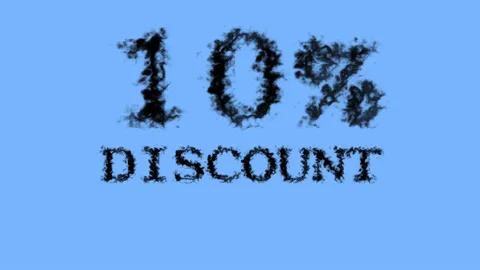 10% discount smoke text effect sky isolated background Stock Footage 139627815