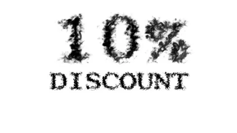10% discount smoke text effect white isolated background Stock Footage 139627817