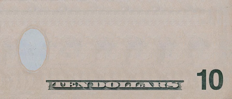 10 dollar bill with empty middle area Stock Illustration
