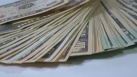 10 dollar bills in a circular motion Stock Footage 105858769