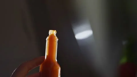 10 drops of chilli sauce in slow motion Stock Footage 221127095