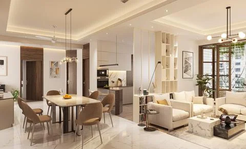 10 Essential Elements of a Modern Cozy Living Room Stock-Illustration