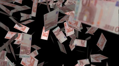 10 Euro Notes Falling Stock Footage 86646092