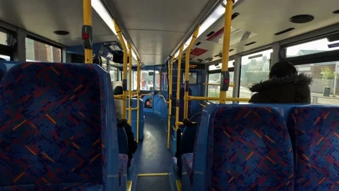 10 February 2023 - Inside View From Backseat Of Double Decker Bus 607 Stock Footage 233706489