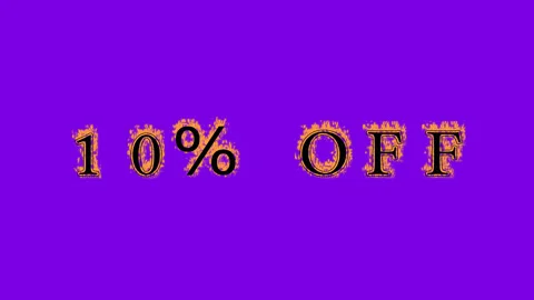 10% Off fire text effect violet background Stock Footage 136066380