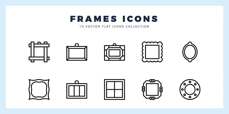 10 Frames Lineal icons pack. vector illustration. Stock Illustration
