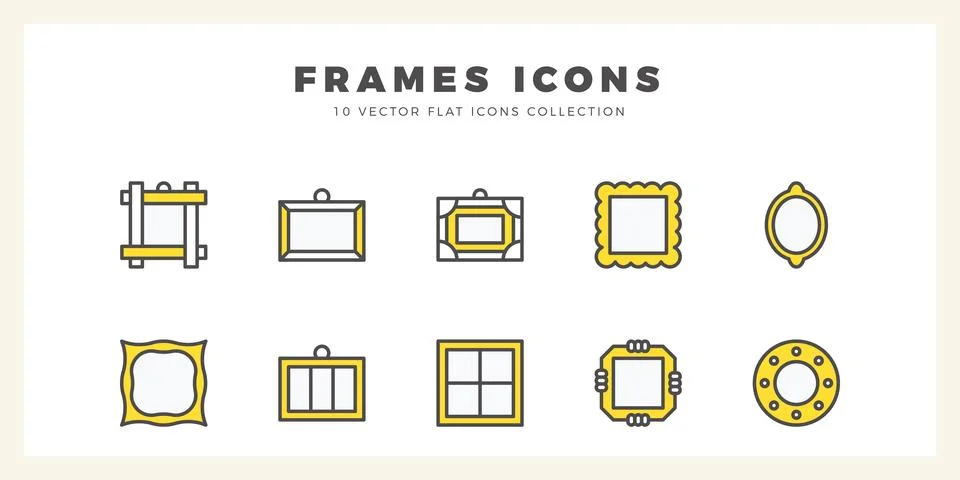 10 Frames Two Color icons pack. vector illustration. Stock Illustration