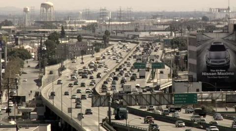 10 freeway Los Angeles California slow-mo Stock Footage 49045053