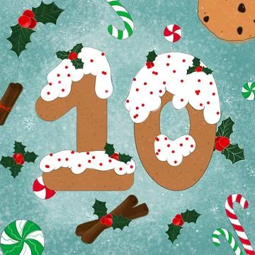 10 gingerbread figure Stock Illustration