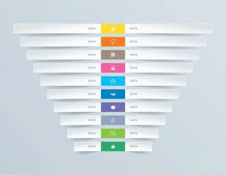 10 graph data infographics tab paper index template. Vector illustration abst Stock Illustration