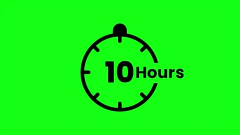 10 Hours green screen animation. Service opening hours, work time or delive.. Stock Footage 333139338