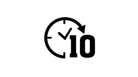 10 hours time duration clock animation with countdown arrow Stock Footage 330524482