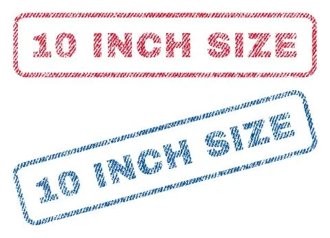 10 Inch Size Text Textile Seal Stamp Watermarks Stock Illustration