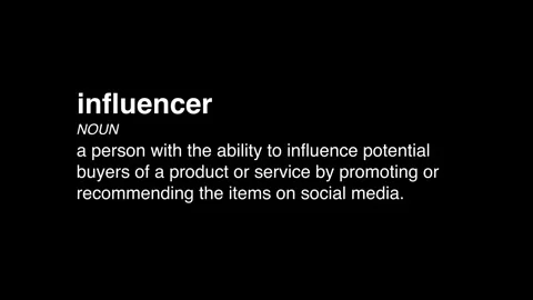 10 influencer definition animation black background Stock Footage 267338807