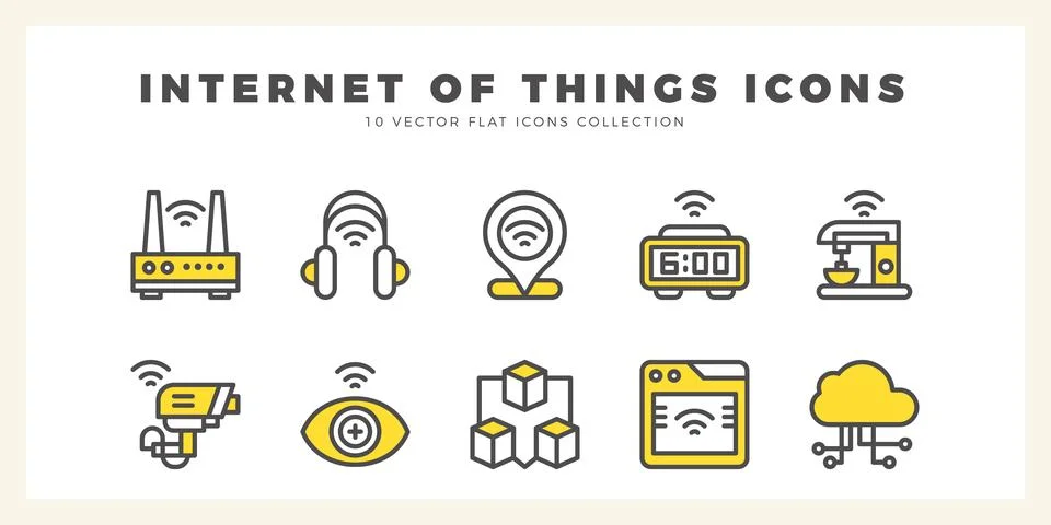 10 Internet of Things Two Color icon pack. vector illustration. Stock Illustration