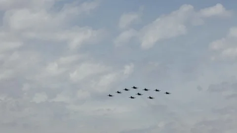 10 jet aircraft. Stock Footage 89580123