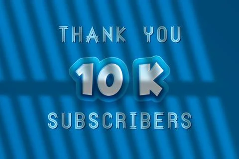 10 K subscribers celebration greeting banner with Modren blue Design Stock Illustration