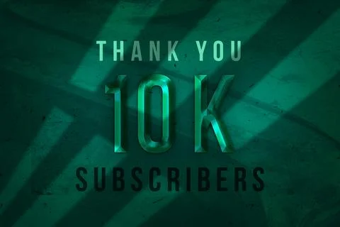 10 K subscribers celebration greeting banner with Rustic Steel Design Stock Illustration