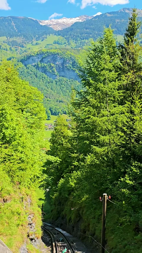 10 May 2026, Reichenbach Falls In Switzerland, Funicular Railway Journey Stock Footage 341411885