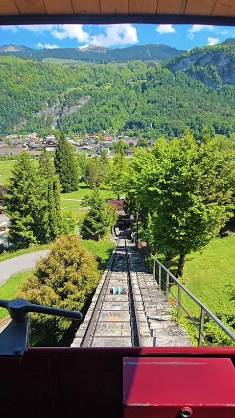 10 May 2026, Reichenbach Falls In Switzerland, Funicular Railway Journey Stock Footage 341418691