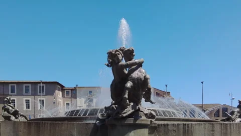 10 May '21; Rome: Nymph of the Oceans, Fountain of the Naiads Stock Footage 266294114