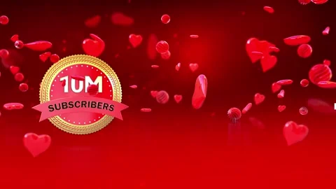 10 Million Subscribers celebration background with a golden badge Stock Footage 319928067