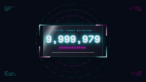 10 million subscribers milestone count displayed on digital screen Stock Footage 344053179