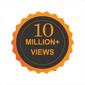 10 million Views vector post 10 million celebration icon. Stock Illustration