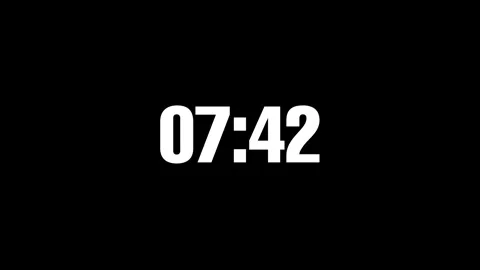 10 Minute Digital Countdown timer animation isolated on black background Stock Footage 320247172