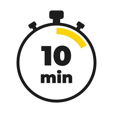 10 minute time clock countdown number icon design Stock Illustration