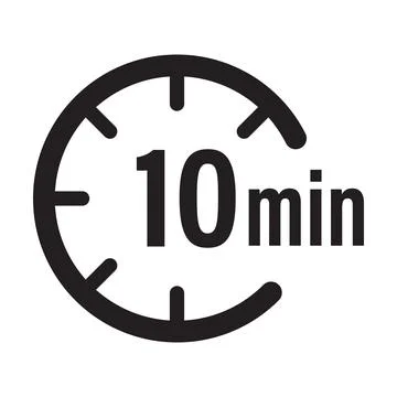 10 minute timer countdown icon vector for graphic design, logo, website, soci 스톡 일러스트
