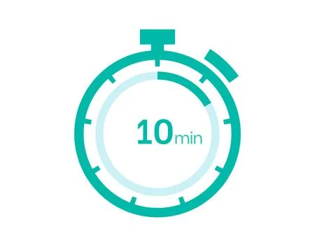 10 minutes timer icon, 10 min digital timer. Clock and watch, timer, countdow Illustrazione stock