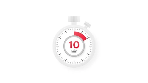 The 10 minutes timer. Stopwatch icon in flat style.Motion graphics. Stock-Footage 162279324